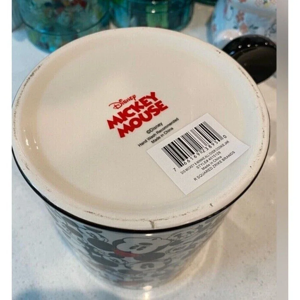 RARE NWT Disney World Minnie Mouse And Mickey Mouse Cookie Jar Canister